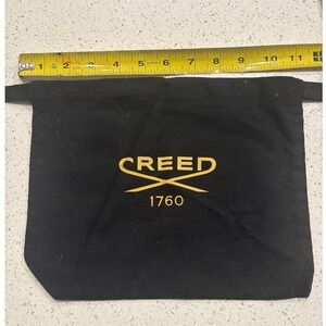 Creed 1760 Fragrance Dust Bag Black Canvas Gold Logo Drawstring Pouch 11x9